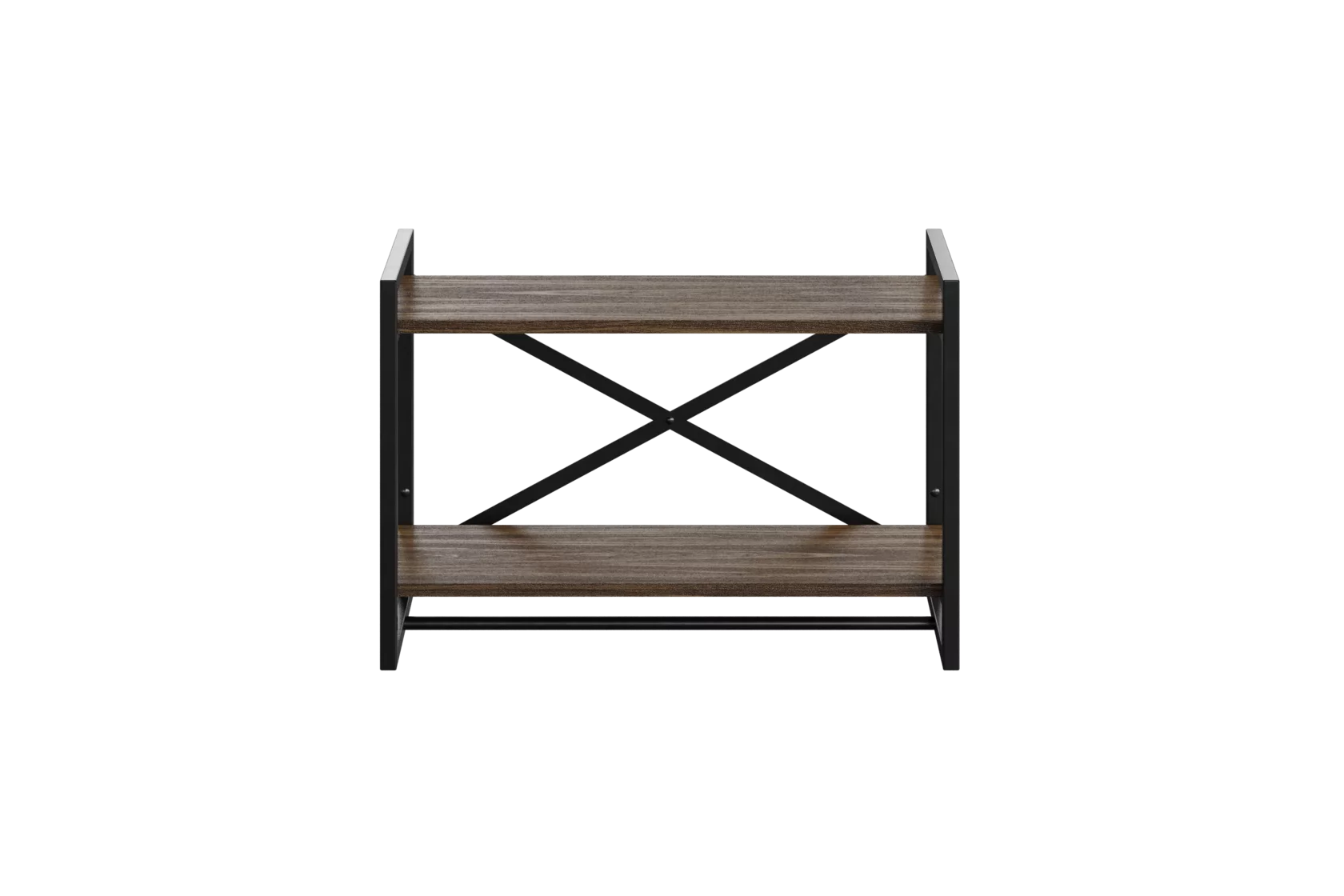 GUTTA Навесная полка 47х69х25 см двухъярусная, коричневый, чёрный