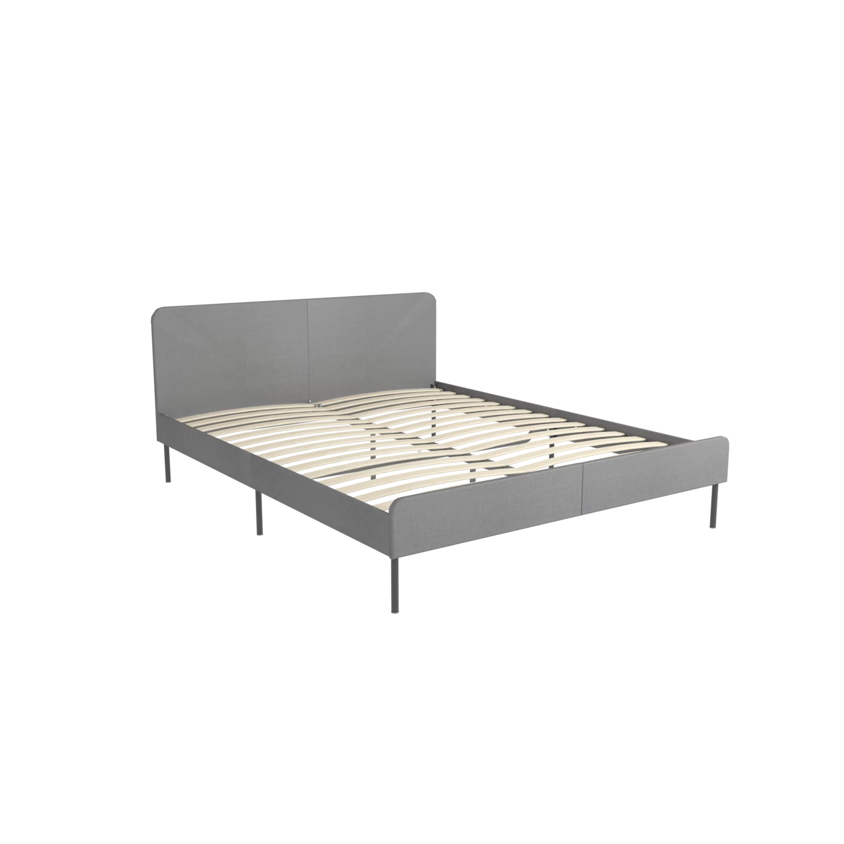 MEZA Двуспальная кровать 160х200 см с обивкой, без матраса