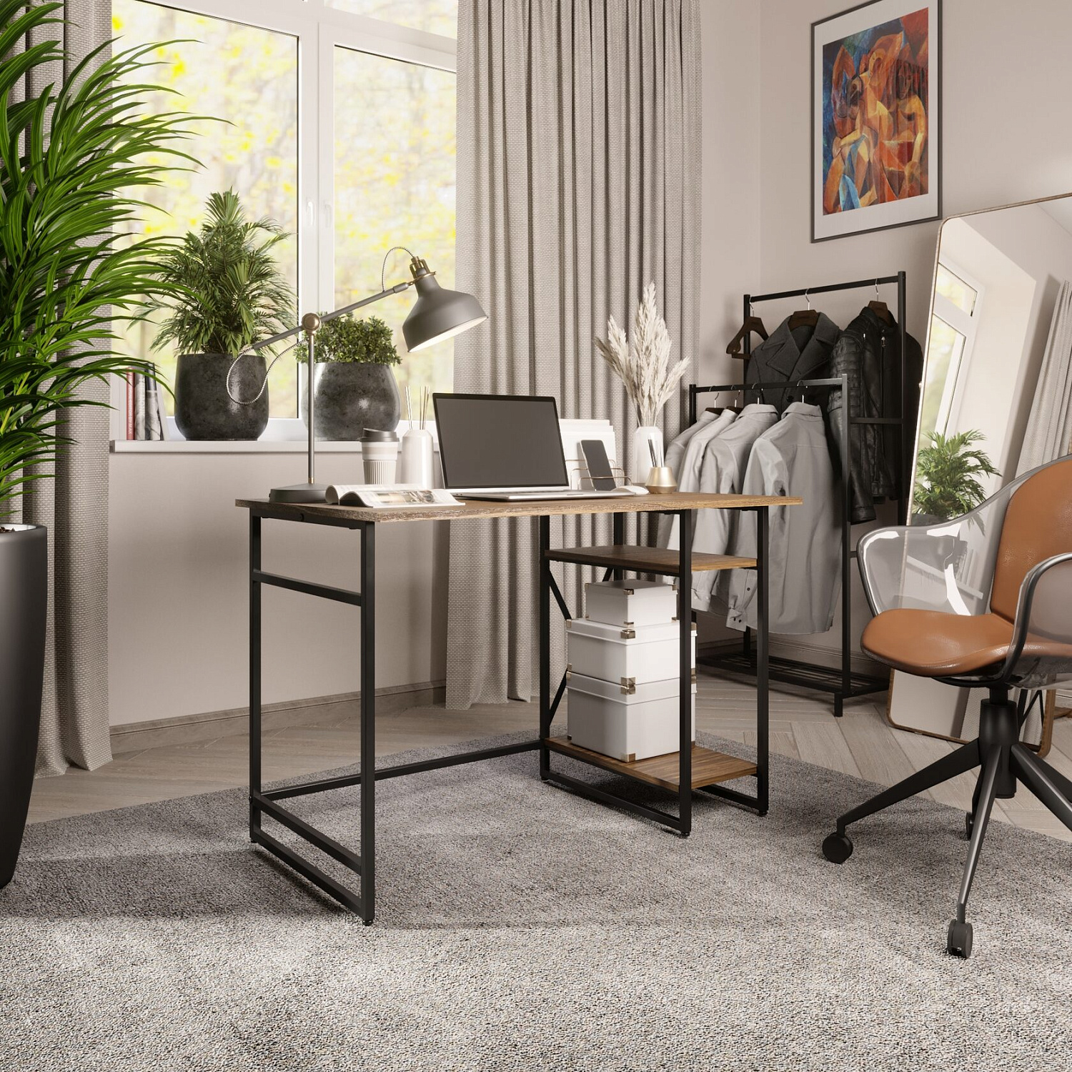 GUTTA Письменный стол 76х111х68 см патина, чёрный