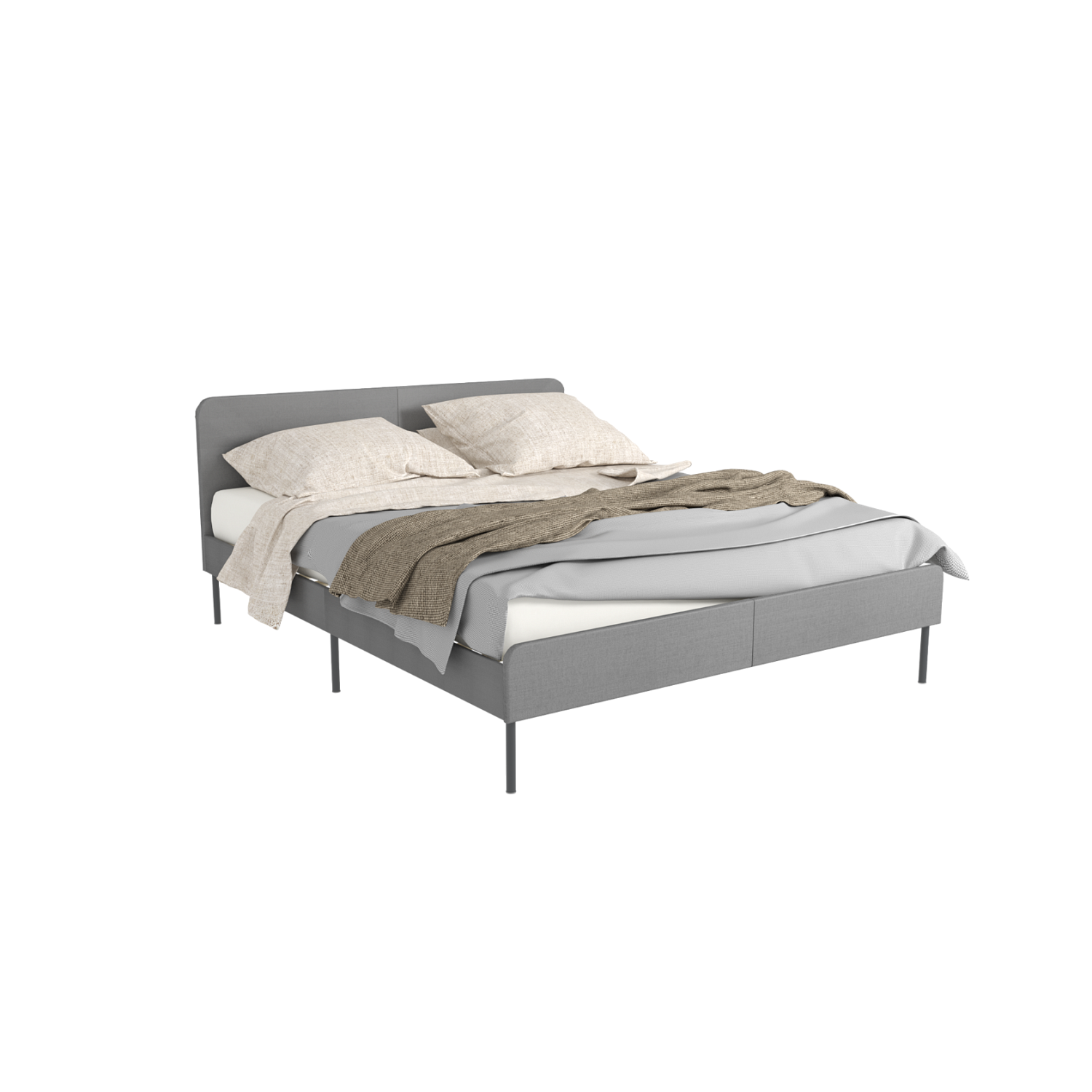 MEZA Двуспальная кровать 160х200 см с обивкой, без матраса