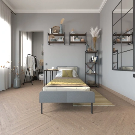 MEZA Односпальная кровать 90х200 см с обивкой, без матраса