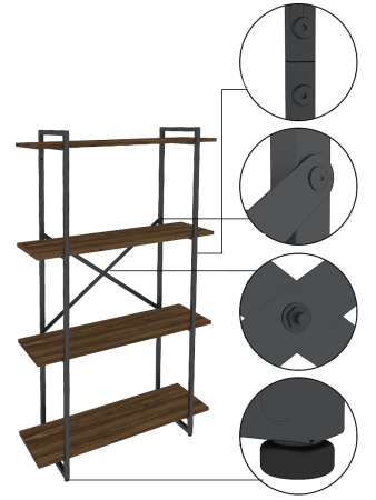 GUTTA Стеллаж 151х92х34 с четырьмя полками