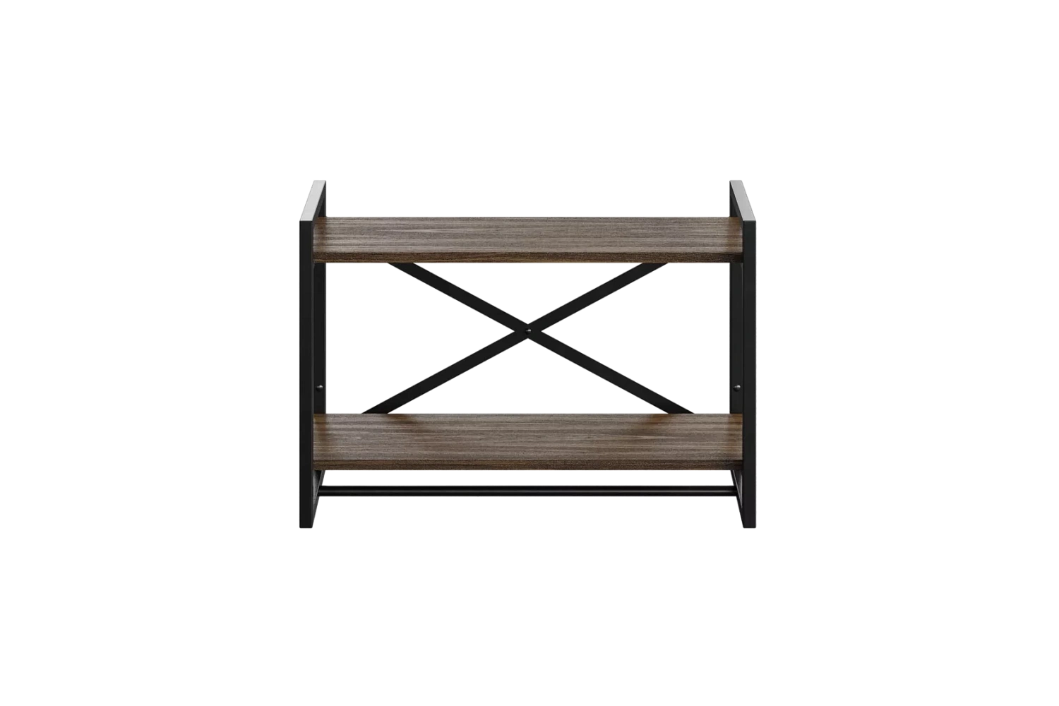 GUTTA Навесная полка 47х69х25 см двухъярусная, коричневый, чёрный